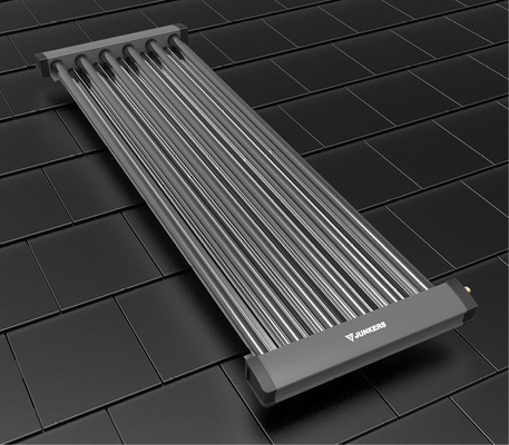 
Den Vakuum-Röhrenkollektor VK 120-2 von Junkers gibt es mit und ohne Parabolspiegel. Die Konstruktion sorgt für einheitliche Kollektorfelder. 
