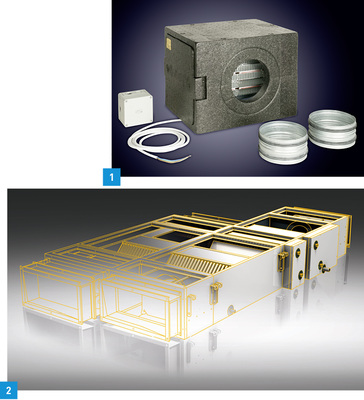 <p>
1 Die Profi-Air-Defrosterheizung sorgt bei Gebäuden mit Unterdrucküberwachung für einen effizienten Frostschutz. Die Heizleistung beträgt maximal 2 kW.
</p>

<p>
2 Das Lüftungsgerät GEA ATpicco für den Einbau in Zwischendecken ist jetzt mit einem Wärmetauscher-Modul ausgestattet, das bis über 90 % Energie zurückgewinnt.
</p>