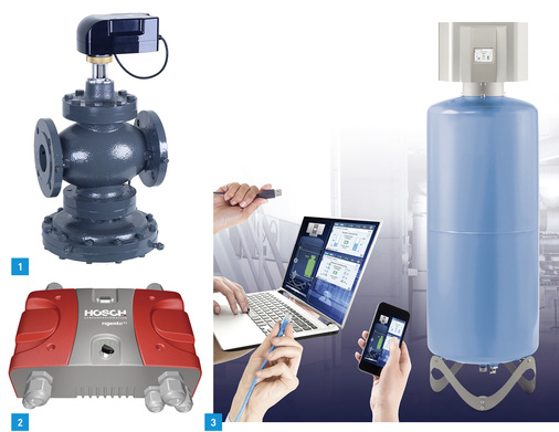 
1 Die automatischen, druckunabhängigen Regelventile Kombi-QM von Honeywell sind für den dynamischen Abgleich des Volumenstroms eine gute Lösung. 



2 Die SIL3-zertifizierte Entrauchungssteuerung RigentoS3 von Hosch verbindet eine redundante Automationsstation (AS-ER) mit einem fehlertoleranten Ringbussystem.



3 Eine internetfähige Steuerung für Druckhalte- und Entgasungssysteme von IMI Hydronic gibt es ab sofort mit Braincube Connect. 
