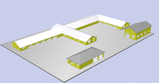 
Die Einrichtung mit Internat soll einmal 50 Jungs und 50 Mädchen beherbergen. Das Hauptgebäude ist mit einer Länge von 70 m mit zwei Flügeln von 25 m bereits auf Ringgurthöhe gemauert. 
