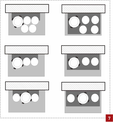 
Links: Durch die Verlegung ohne Abstand ist die Zugänglichkeit für den Verguss nicht gegeben.



Rechts: Eine sorgfältige Planung der Rohrlagen zeigt den Abstand auf, der für einen ordnungsgemäßen Verguss erforderlich ist.
