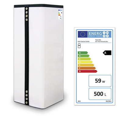 



Viele Hersteller haben auch ihre Warmwasserspeicher energetisch optimiert. Dieses Modell hat ein Volumen von 500 l und einen Warmhalteverlust von 59 W.

