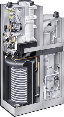 
Das kompakte Heizgerät – hier mit Innenleben – hat eine elektrische Leistung von 750 W und eine thermische Leistung von 1 kW.
