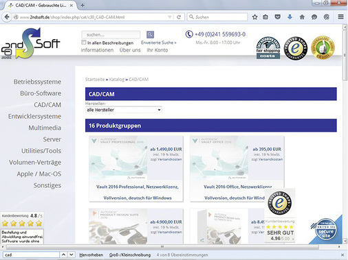 



Über Ebay, Online-Kleinanzeigen oder über spezielle Online-Vermittler erhältliche Gebrauchtsoftware kann auch eine Alternative zum Neukauf sein.
