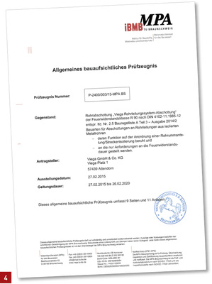 
Beispiel für einen Verwendbarkeitsnachweis; hier ein bauaufsichtliches Prüfzeugnis von Viega.
