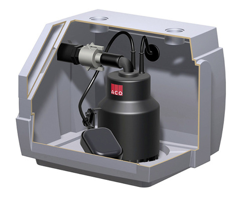 
ACO Sinkamat: Abwasserhebeanlage mit Rückstauverschluss, für fäkalienfreies Abwasser, zur Überflur-Montage unterhalb der Kanalisation.
