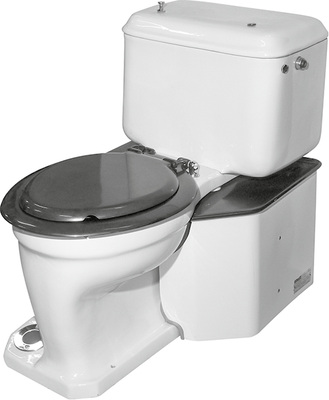 
Das Ur-Modell des heutigen Dusch-WCs, der Closomat. Der Begriff ist eine Verbindung der Wörter „Closet“ und „Automatic“. 



