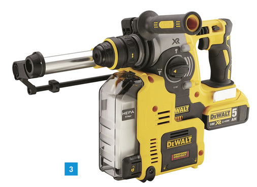 
3 Mit der Variante DCH 275 P2 ergänzt Dewalt das Sortiment an bürstenlosen 18,0-Volt-Akku-Kombihämmern.

