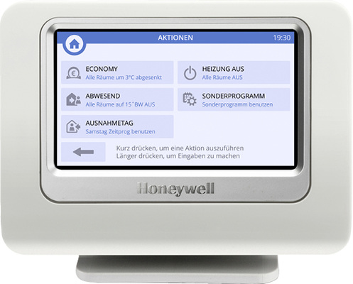 
Mehrere alltagsgerechte Programmbausteine („Aktionen“), die sich mit einem Druck aktivieren bzw. deaktivieren lassen, beschleunigen die Bedienung durch den Nutzer.
