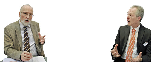 
Joachim Plate
 (links) ist Geschäftsführer des Bundesverbandes Flächenheizungen und Flächenkühlungen, 
Bernd Quiel
 ist Obmann des Arbeitskreises Technik im Verband.
