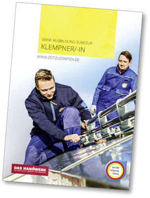 
Das Berufsbild des Spenglers illustriert ein druckfrischer Flyer, der den beruflichen Alltag erklärt.
