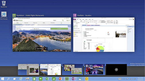<p>
</p>

<p>
Dank neuem Multiple-Desktop lassen sich Projekte bzw. private und geschäftliche Dokumente noch einfacher voneinander trennen.
</p> - © Microsoft

