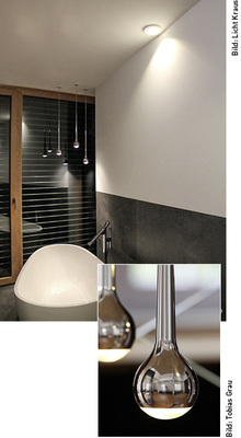 
Licht zum Ansehen: umgesetzt mit abgependelten Leuchten Falling-Up der Firma Tobias Grau. Als Lichtquelle ist eine 11-W-LED-Lichtquelle warm-white (2700 K) mit einem Lumenpaket von 770 lm verbaut.
