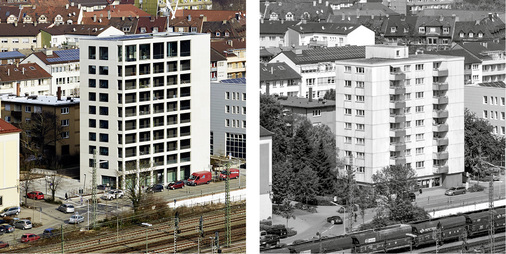 <p>
Mit Aufstockung, geänderter Gebäudehülle und neuer Gebäudetechnik wurde das Hochhaus mit Baujahr 1970 zum Energieeffizienzhaus.
</p>

<p>
</p> - © Freivogel Mayer Architekten

