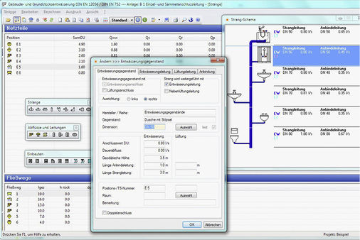 



Wichtige Parameter von Sanitärobjekten oder Abwasserleitungen können jederzeit geändert werden.
