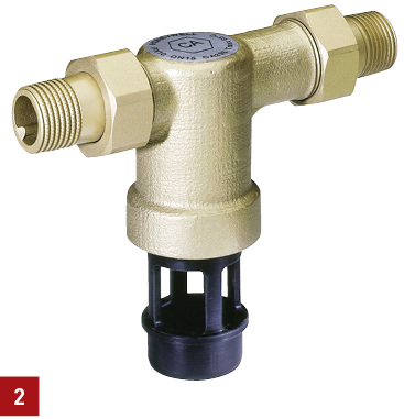 



Der Systemtrenner CA295 von Honeywell ist geeignet zur Absicherung von Trinkwasseranlagen gegen Rückdrücken, Rückfließen und Rücksaugen. Abgesichert werden Flüssigkeiten bis einschließlich Flüssigkeitskategorie 3.
