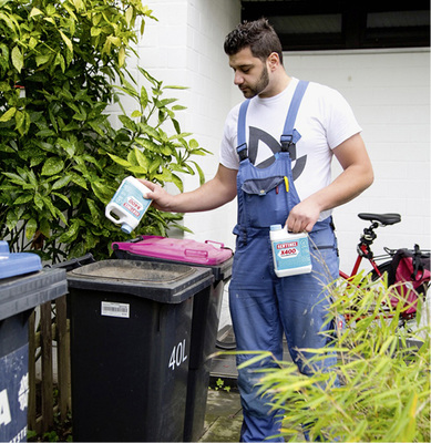 
Die Sentinel-Produkte sind nicht toxisch. Leere Kanister oder Produktverpackungen können über den regulären Restmüll entsorgt werden.
