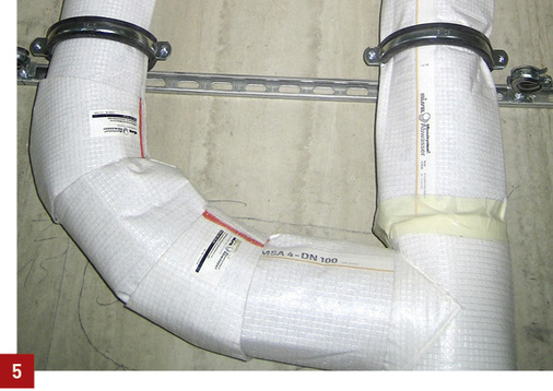 
Mit Bögen und passgenauen Schallschutz-Formteilen lassen sich Richtungsänderungen akustisch sicher realisieren.
