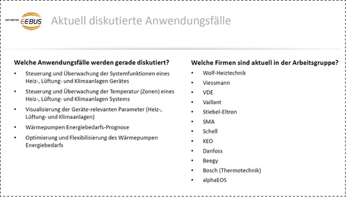 <p>
Wie lässt sich der reibungslose Datenaustausch zwischen verschiedenen Herstellern und Geräten realisieren? Mit dem EEBus wollen dies zahlreiche Marken der SHK- und Elektro-Branche möglich machen.
</p>