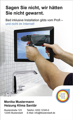 
Klassische Werbung gegen die Internet-Übermacht: So verdeutlichen Handwerksbetriebe, dass sich nicht jede Dienstleistung und jedes Produkt „zusammengoogeln“ lässt. Trotzdem sollte man in einen eigenen starken Internetauftritt investieren.



