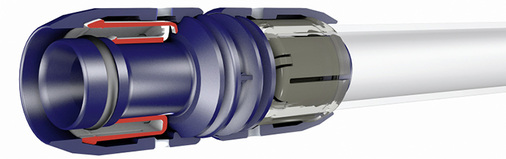 



Smartfix ist ein Vollkunststoff-Steckfittingsystem für Wavin-Mehrschichtverbundrohre. Ein mechanisch vorgespannter Fixierring hält das Rohr innen und außen.
