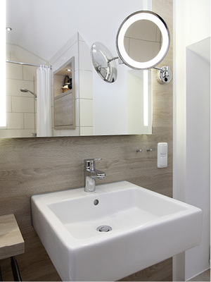 
Waschbecken mit genügend Tiefe wählen.
