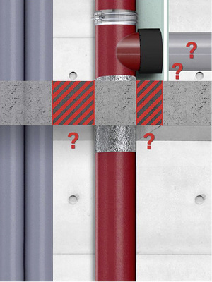 



Verschiedene Rohrsysteme und Rohrabschottungen, die nicht zueinander geprüft wurden.
