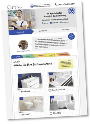 
Mit den Bad-Hausaufgaben machen Kunden das Thema Bad zu ihrem Projekt.
