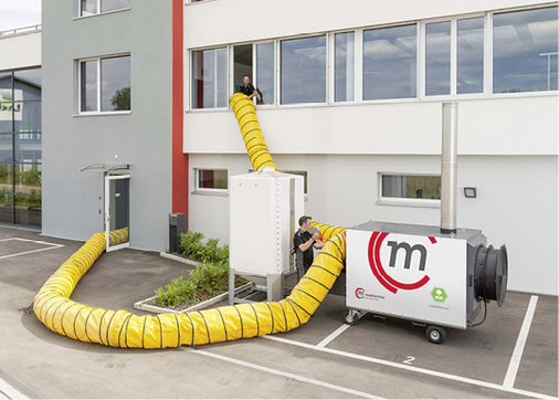 



Bautrockung bleibt weiterhin ein wichtiges Einsatzgebiet von Heizmobilen, wie hier dem Pellfix.
