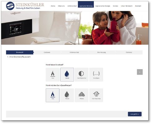 <p>
Der SHK-Betrieb Steinkühler nutzt den in die Firmenwebsite integrierten „Heizungsrechner“ zur Kundenakquise. 
</p>