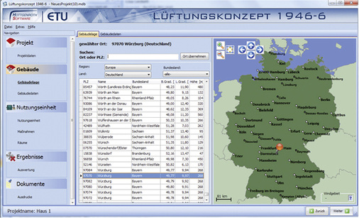 



Vor der Prüfung und Bemessung steht die Eingabe der Gebäudelage, …
