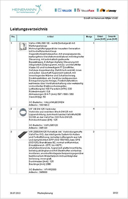 <p>
</p>

<p>
Anhand der Stücklisten lassen sich Leistungsverzeichnisse und Angebote generieren.
</p> - © Heinemann

