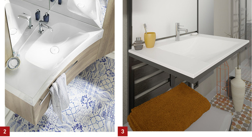 
2 Die Sys30-Ecklösung ist ein Möbel, das Waschtisch, Schränke, Spiegel und Beleuchtung zu einer kompakten Einheit zusammenfasst.



3 Flex besteht aus einzeln oder zu mehreren verwendbaren Modulen, die ganz unterschiedliche Funktionen in der Gestaltung erfüllen.
