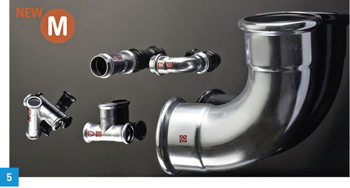 
5 Die Fittings Frabopress 316 eignen sich für Pressverbindungen an Rohren aus Edelstahl für die große Mehrheit thermohydraulischer Installationen.
