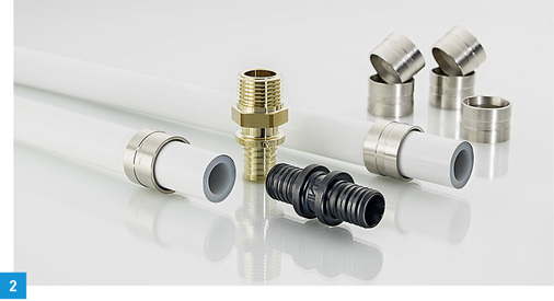 
2 Das Prineto-Installationssystem von IVT ermöglicht mit Fittings aus dem bleifreien Cuphin und den PPSU Kunststofffittings eine trinkwasserhygienisch sichere Installation.
