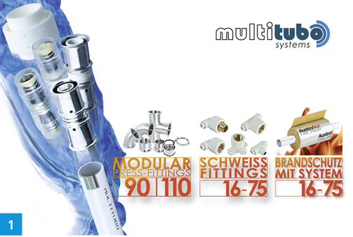 
1 Multitubo systems präsentierte auf der ISH mit dem Verbindungssystem Modular 90/110, den kleineren Schweissfittings und der Brandschutzlösung Fire Proof gleich drei Produktneuerungen.
