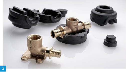 
3 Das Rohrsystem Rautitan und die Verbindungstechnik sind seit 30 Jahren in mehr als 50 Ländern im Einsatz. Zur ISH hat Rehau das System durch neue Komponenten optimiert.
