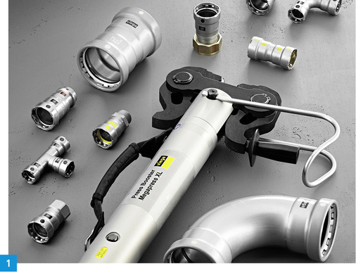 
1 Mit Megapress XL hat Viega das Pressverbinder-Programm für dickwandige Stahlrohre nach oben abgerundet.

