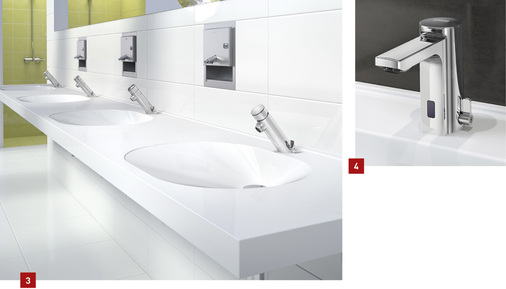 
3 Franke: Die F3-Linie präsentiert sich mit ihrer zylindrischen Grundform zeitlos schön.



4 Die F5-Armaturenlinie besticht mit geometrischer Eleganz und markanten Gestaltungselementen.
