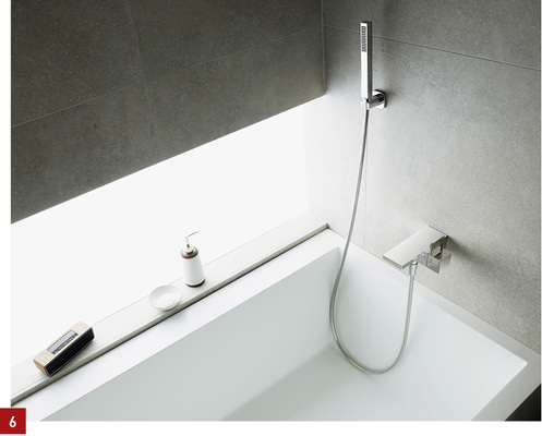 
6 Laufen: Die Armaturenserie Quadriga wurde einem Re-Design unterzogen.
