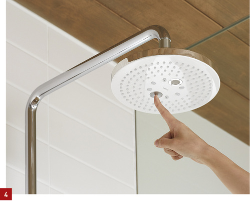 
Toto: Das Duschkonzept bietet mit „Active Wave“, „Comfort Wave“ und „Warm Spa“ unterschiedliche Strahlarten an.
