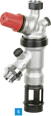 
5 Der BA295D-3/4WHD von Honeywell: Dank integriertem Druckminderereinsatz lässt sich der Ausgangsdruck direkt an der Sicherungsarmatur einstellen.
