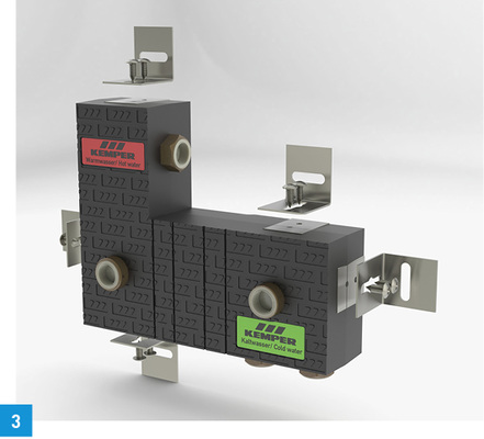 
3 Der ThermoTrenner-Montageblock, Figur 550 00, von Kemper.
