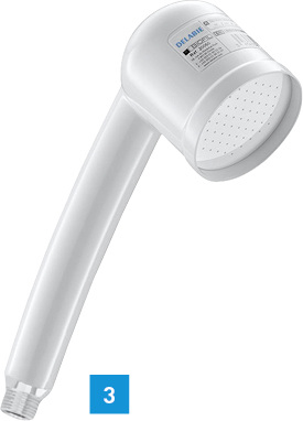 
3 Verschraubbare Filter-Handbrause, Modell 30061, von Kuhfuss Delabie.
