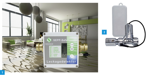 
1 Der Sepp-Safe Leckagedetektor aus dem Hause Seppelfricke erkennt kleinste Undichtigkeiten in der Trinkwasserinstallation.



2 Seppelfricke hat mit dem Sepp Universalspülventil und dem Sepp Automatikspülventil sein Produktportfolio Hygiene ausgebaut.
