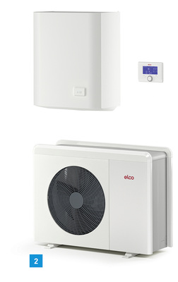 
2 Die Aerotop Split von Elco erreicht eine Leistungszahl von 4,3 bei A2/W35.
