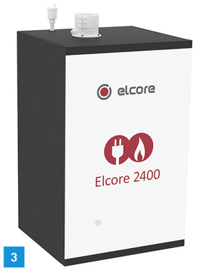 
3 Der Hersteller Elcore zeigt eine neue Version des Brennstoffzellen-BHKWs Elcore 2400 mit erweitertem Einsatzbereich.

