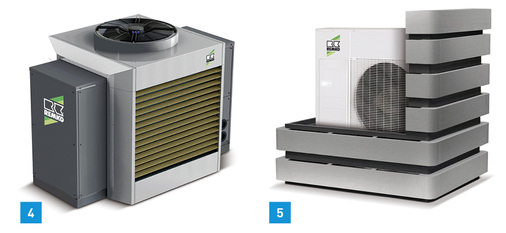 
4 Remko stößt mit der Wärmepumpe Quantum in einen höheren Leistungsbereich vor.



5 Remko bietet ab sofort die Art-Design-Schallschutzhauben SWK für Wärmepumpen im Außenbereich an.
