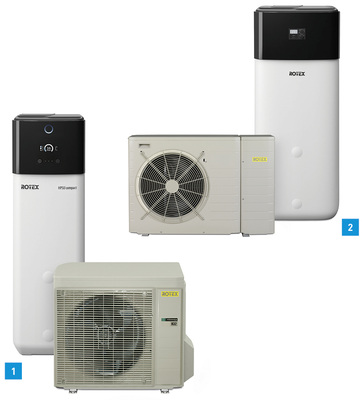 
1 Die HPSU compact Ultra von Rotex erreicht einen COP bis zu 5,4 (A7/W35).



2 Bei der HPSU monobloc compact sind alle Zubehörteile auf dem Wärmetauscher vormontiert. 

