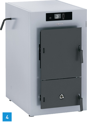 
4 Der neue Vitoligno 150-S von Viessmann ist ein Vergaserkessel für die Wärmeversorgung von Einfamilienhäusern.
